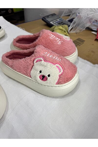 LAMEDORE Women's Teddy Bear Patterned Plush House Slippers – Soft, Warm, Non-Slip Sole Winter Slippers Gift