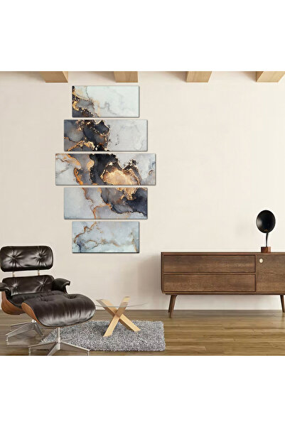 Generic Wall Panel - Abstract Marble Art - 300903a - Divided into five graduated pieces - 1