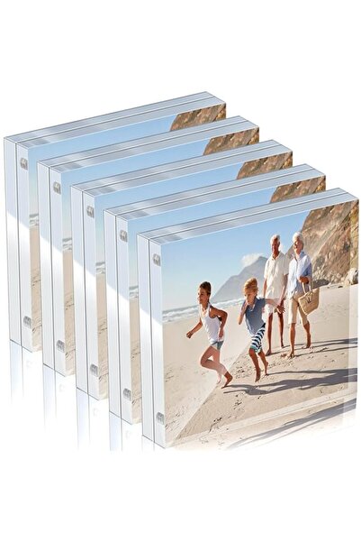Generic Brand 5 Pack Acrylic Picture Frame Desktop Frameless Photo Frame Doub...