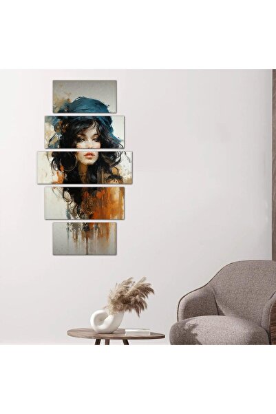 Generic لوحه جداريه رسمة إمرأة - ٢٤١٥٤ - مقسمه خمسة قطع متدرجه - 1