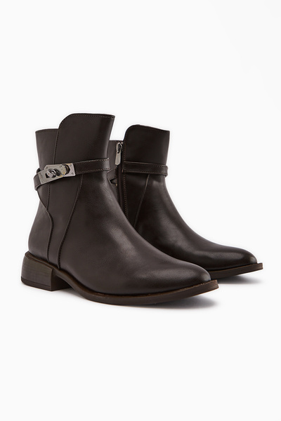 Limoya Γυναικείες μπότες Tinna καφέ με αγκράφα