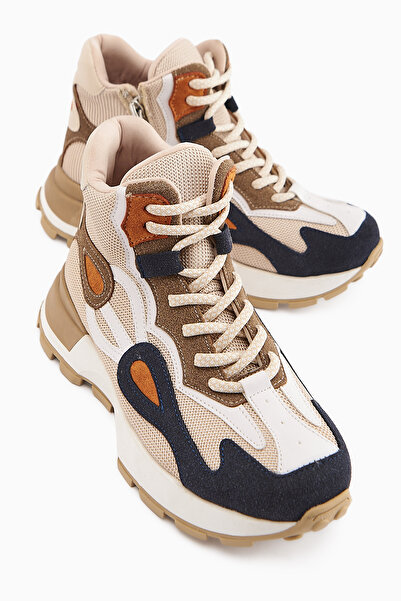 Limoya Emma Lacivert Süet Detaylı Bağcıklı Kadın Spor Bot