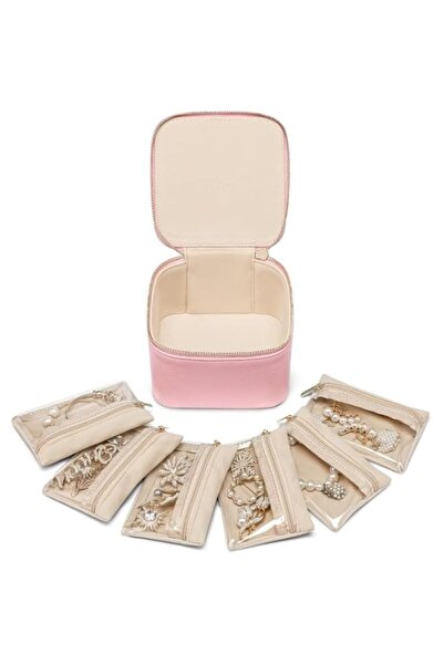 Generic Brand Travel Jewelry Box for Women,Faux Leather Jewelry Case with 6 V...