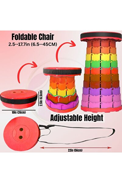 Generic Telescopic Collapsible,Portable Folding ,Adjustable Height,Retractable Stool,Compact & Heavy-Duty