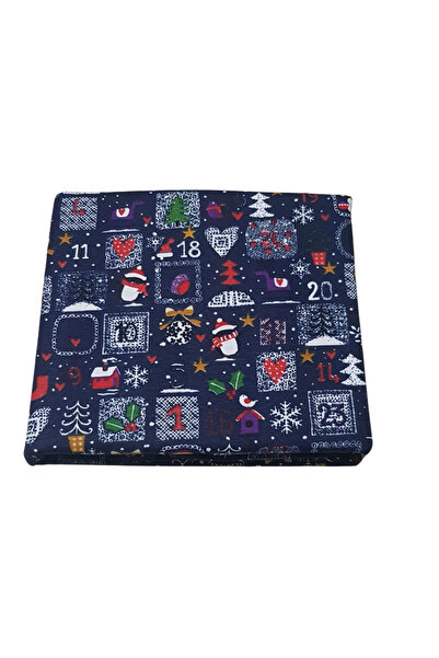 Kotonia Home Față de masă Winter 05, 100% bumbac, albastră cu motive de Crăciun, 180x220 cm