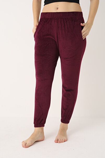 NETLY French Velvet Pajama Bottoms with Pockets - Elasticated Legs - (Altinay)