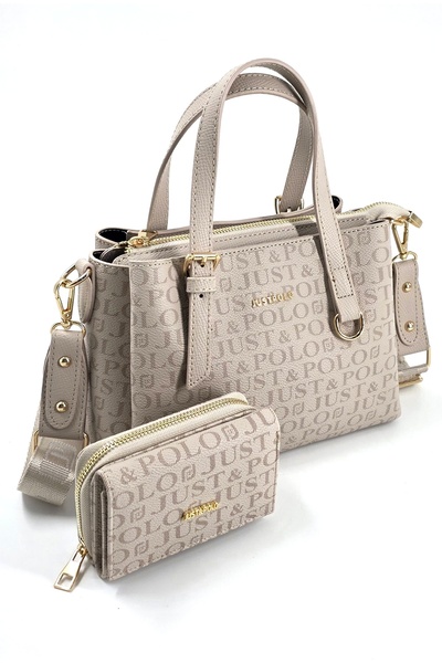 Just Polo Set of 2 Women's 4-Compartment Shoulder and Handbag Wallet Combination