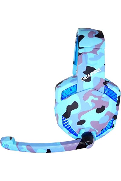 Datazone Gaming Over-Ear Headset with LED, 3.5mm Jack and Mic Mute Switch (Blue)