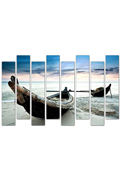 Generic Wall Panel - Boats on the Beach - 962 - Divided into eight pieces