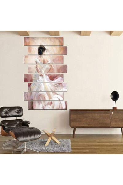 Generic Wall panel - Drawing of a woman in a white dress - 300902 - Divided into eight pieces