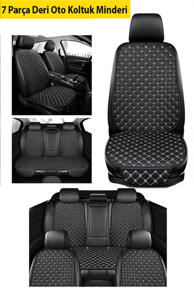 PolMas Fiat / Tofaş TempraHer Araca Uyumlu SIRTLIKLI 7 Parça BEYAZ Deri Koltu...