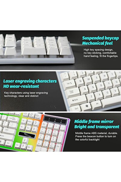 SKY TOUCH SKY-TOUCH G21 Computer Gaming Keyboard and Mouse Combo, White