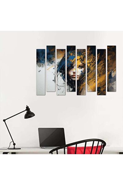 Generic Modern wall panel, drawing of a woman - 24143 - divided into eight pieces -