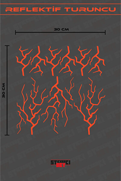 STİCKERCI BEY Lightning Bolt Sticker 30 X 30 cm Foil Cut Universal Pattern Ov...