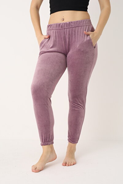 NETLY French Velvet Pajama Bottoms with Pockets - Elasticated Legs - (Altinay)