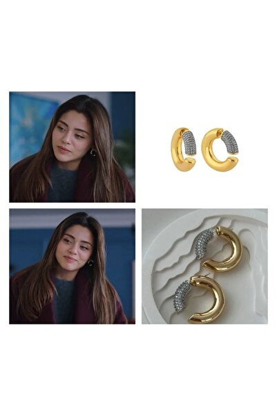 mibrillo Cranberry Sorbet Nature Earring Zircon Stone Hoop Earrings