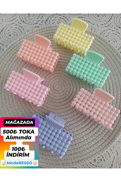 modares Women's 6 Pcs Rectangular Light Color Pearl Bead Latch Clasp