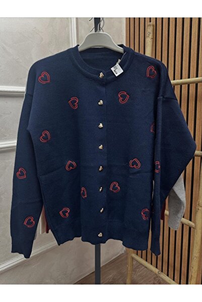 Nessia Heart Embroidered Knitwear Cardigan