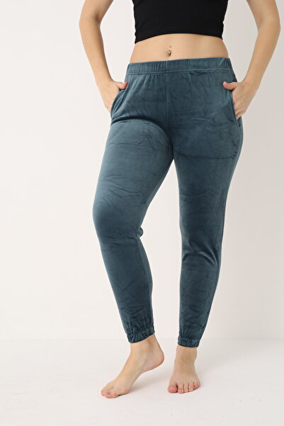 NETLY French Velvet Pajama Bottoms with Pockets - Elasticated Legs - (Altinay)