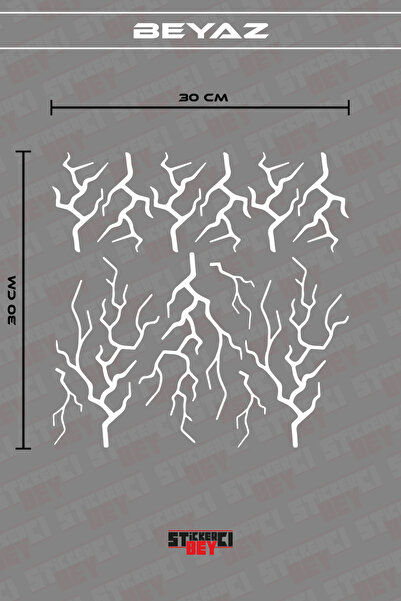 STİCKERCI BEY Şimşek Yıldırım Sticker 30 x 30 cm Folyo Kesim Evrensel Üniversal Desen Kaplama