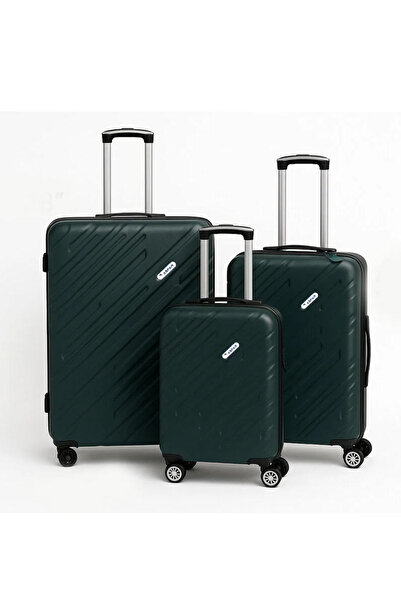 ASFAR مجموعة ASF301 من 3 حقائب سفر بهيكل صلب وقفل مركب - 20/24/28 - أخضر مسود