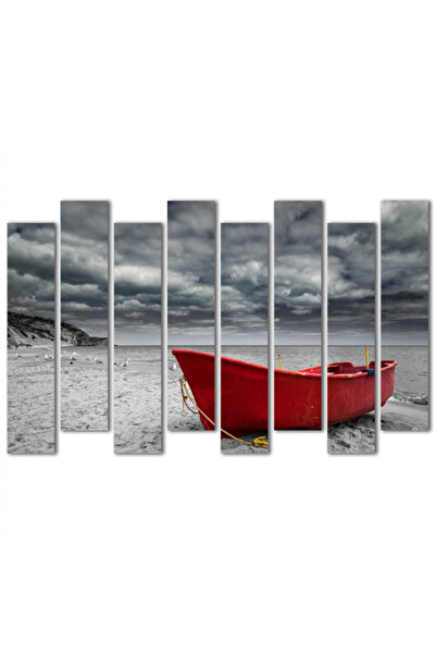 Generic Wall panel - Boat on the beach - 1529 - divided into eight pieces
