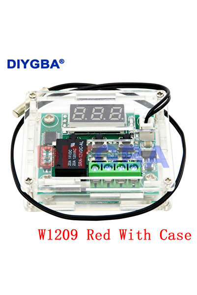 Choice4 W1209 أحمر مع علبة W1209 تيار مستمر 12 فولت منظم حرارة للتحكم في درجة...