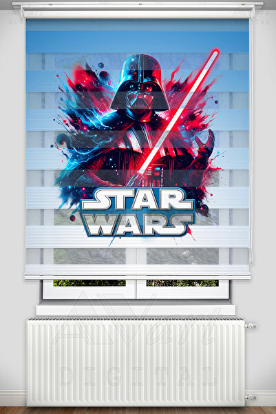 Avart Digital Star Wars Darth Vader Baskılı Zebra Stor Perde - Dijital Baskıl...
