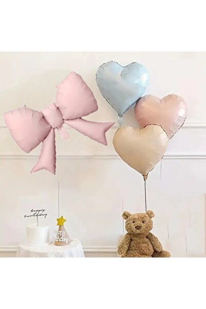 DÜVENCİ TİCARET مجموعة بالونات فويل على شكل قلب ريترو مكونة من 4 قطع