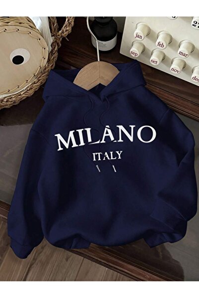 OVER HEAD Hanorac unisex Milano Italia B cu imprimeu cu 3 fire