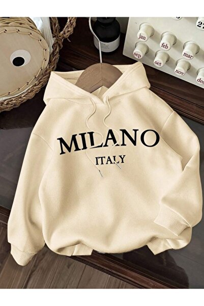 OVER HEAD Hanorac unisex Milano Italia B cu imprimeu cu 3 fire