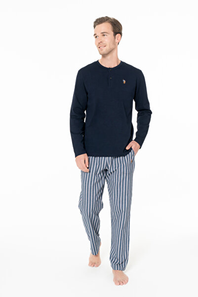 U.S. Polo Assn. New Season Men's Half Placket Collar Pajama Set