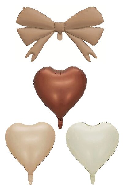 DÜVENCİ TİCARET مجموعة بالونات فويل على شكل قلب ريترو مكونة من 4 قطع