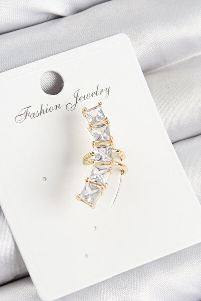 Skygo Brass Zircon Stone Model Gold Color Right Cartilage Earring - Tj-Bkp11000