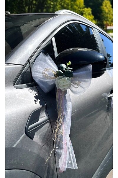 Bonicce 5 Adet Çiçekli Düğün Arabası Süsü Gelin Arabası Konvoy Süsü Bohça Süs...