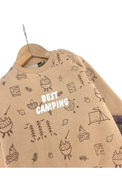 Ege Bebek Baby Boy 6-9-12-18-24 Months Winter 3-Piece Printed Stylish Tracksuit Set