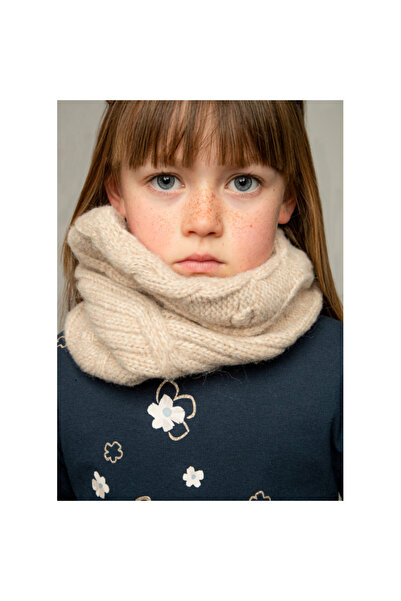 MAYORAL Örgü yaka koyu kum Atkı