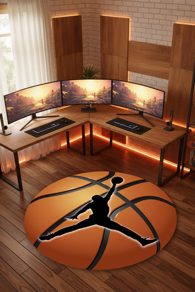 Reyhani Basketbol Jordan Desenli Kaymaz Taban Makinede Yıkanabilir Gaming Oyu...