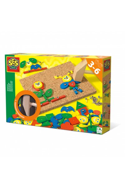 OEM Set constructie copii - Jucarie de indemanare cu ciocan si cuie - Hammer ...