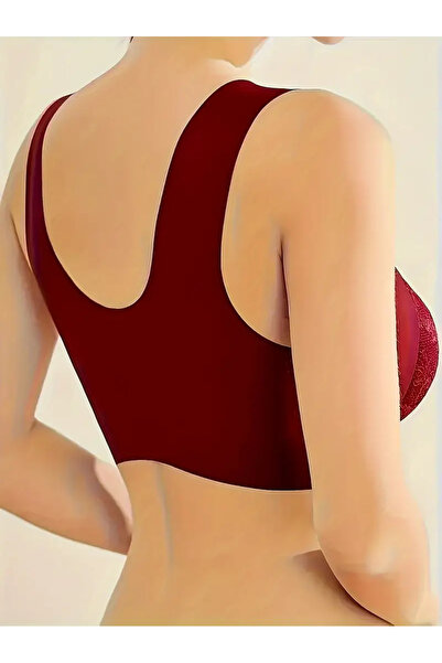 SWEETKORSE Жіночий бюстгальтер Bonny Push Up з застібкою спереду, з підкладкою, з квітковим візерунком, без швів, з мереживними деталями