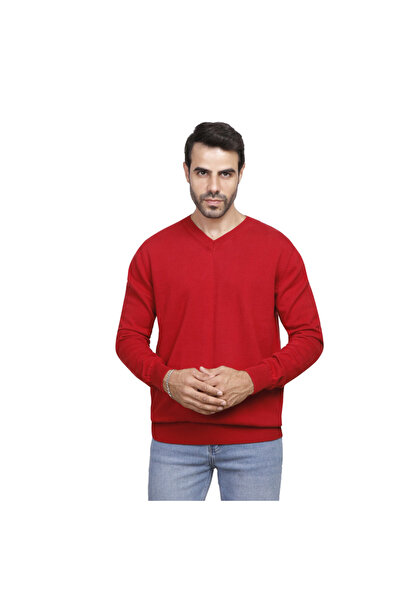 COUP Men Casual Sweater With Long Sleeves - Red