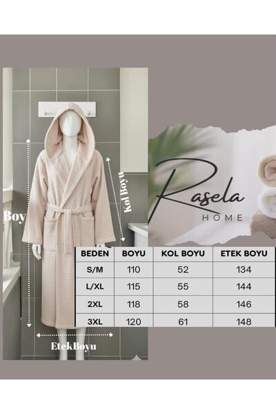 Rasela home KAPÜŞONLU UNİSEX BORNOZ