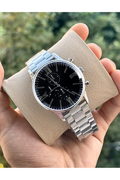 Tulpar New Season Silver Color Black Dial Sport Men's Wristwatch