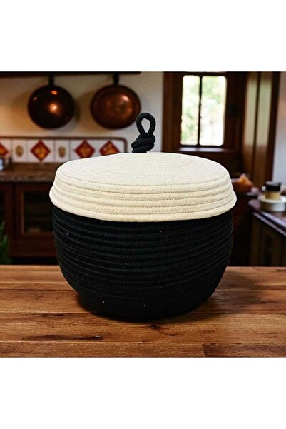 Hediyeninellitonu سلة بغطاء من الخيزران، منظم سلة من الخيزران، سلة مصنوعة يدويًا