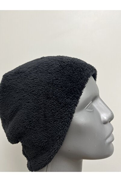 Butik Unisex Black Winter Microfleece Beanie (Standard)