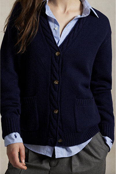 Polo Ralph Lauren Cable-Trim Wool-Cashmere Cardigan