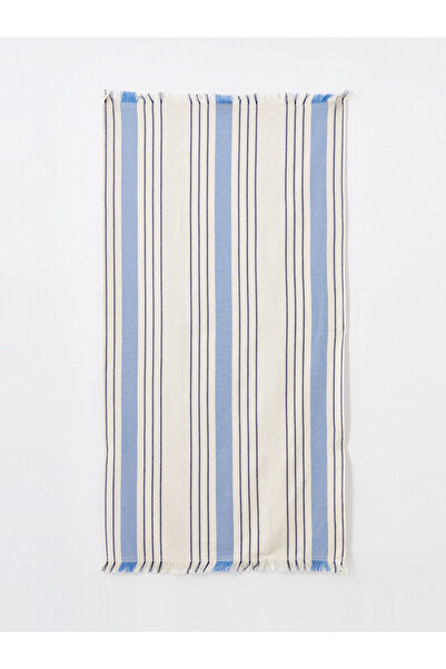 LC Waikiki Ecru Stripe Patterned Women's Beach Towel 70X150 cm