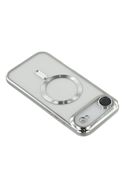OEM Husa Magnetica MagSafe iPhone 17 Air – Transparenta Protectie sticla camera, Incarcare Argintie