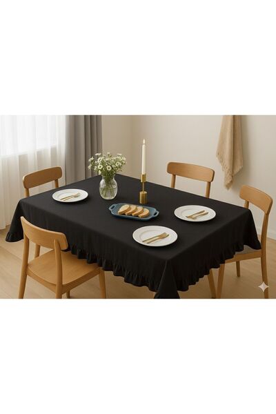 Kumru Çeyiz مفرش طاولة طبيعي عتيق الطراز مع كشكشة |   مفرش طاولة |   صندوق الزواج (صندوق الهبة) |   الاسكندنافية |   بسيط وأنيق وعصري |   رقيق