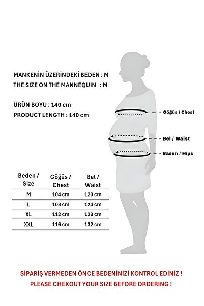 KATLİN MATERNİTY WEAR Hamile Uzun Elbise , Yün Karışımlı Kumaş, Yaka Fermuar Detaylı (Emzirme)